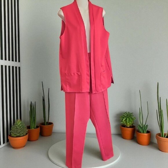 Vintage Vicki Wayne's 2 piece pants & set set front pockets made in USA Sz 16 - Picture 1 of 11